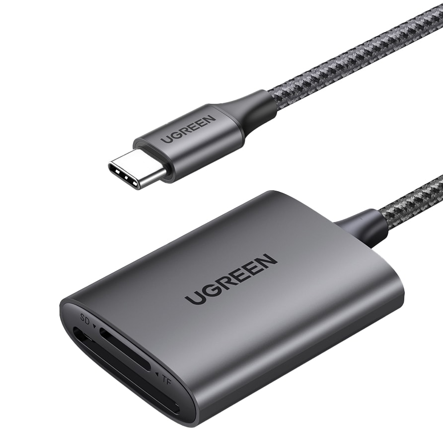 Ugreen CM401 USB-C 5 Gb/s SD- ja TF-kortinlukija – harmaa