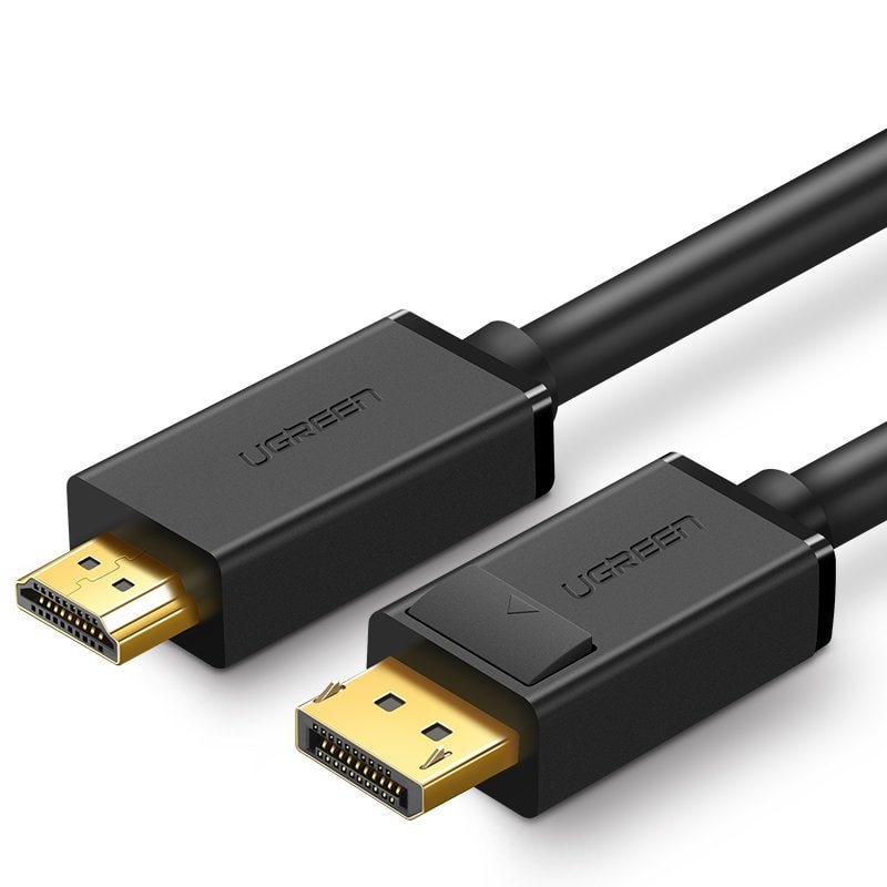 Ugreenin yksisuuntainen DisplayPort–HDMI-kaapeli, 4K, 30 Hz, 32 AWG, 1,5 m, musta (DP101 10239)