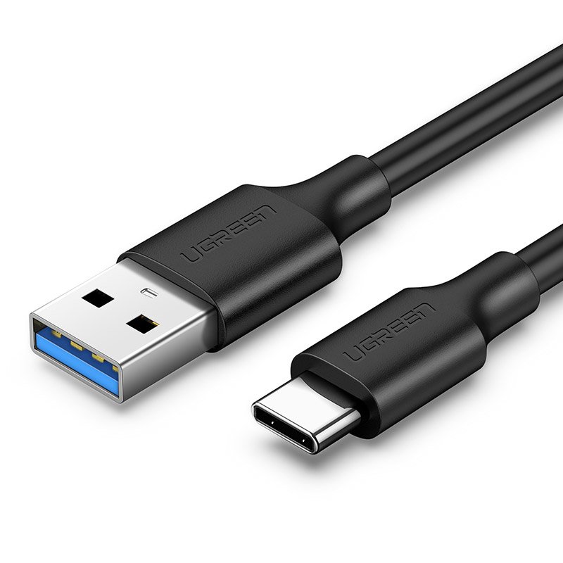 Ugreen US184 20882 USB-A 3.0 / USB-C 3A -kaapeli, 1 m – musta