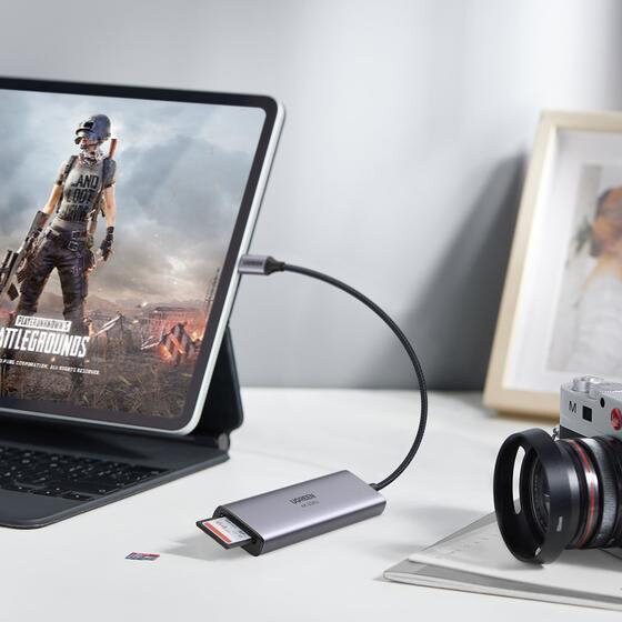 Ugreen USB-C-hubi – 3x USB 3.2 Gen 1 / HDMI 4K 60 Hz / SD- ja TF-kortinlukija, harmaa (60383)