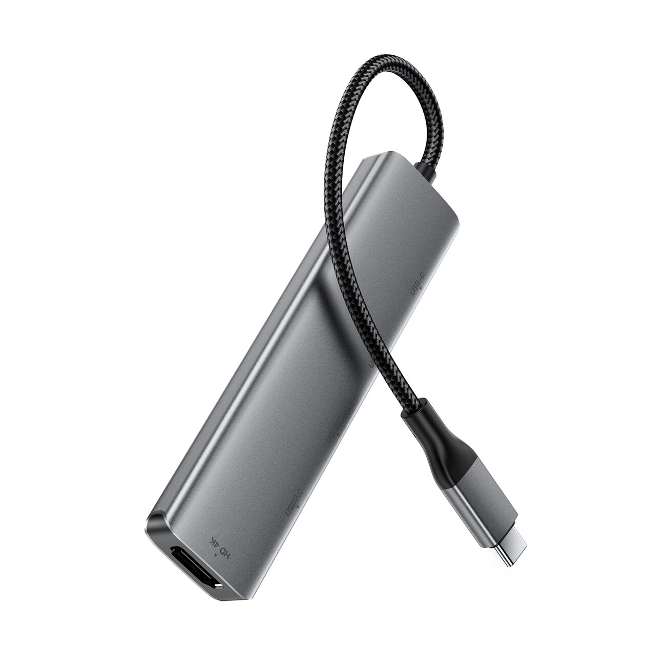 Acefast J16 USB-keskitin, USB-C, 5-in-1, HDMI 4K 60 Hz, PD 90 W, telakointiasema – harmaa