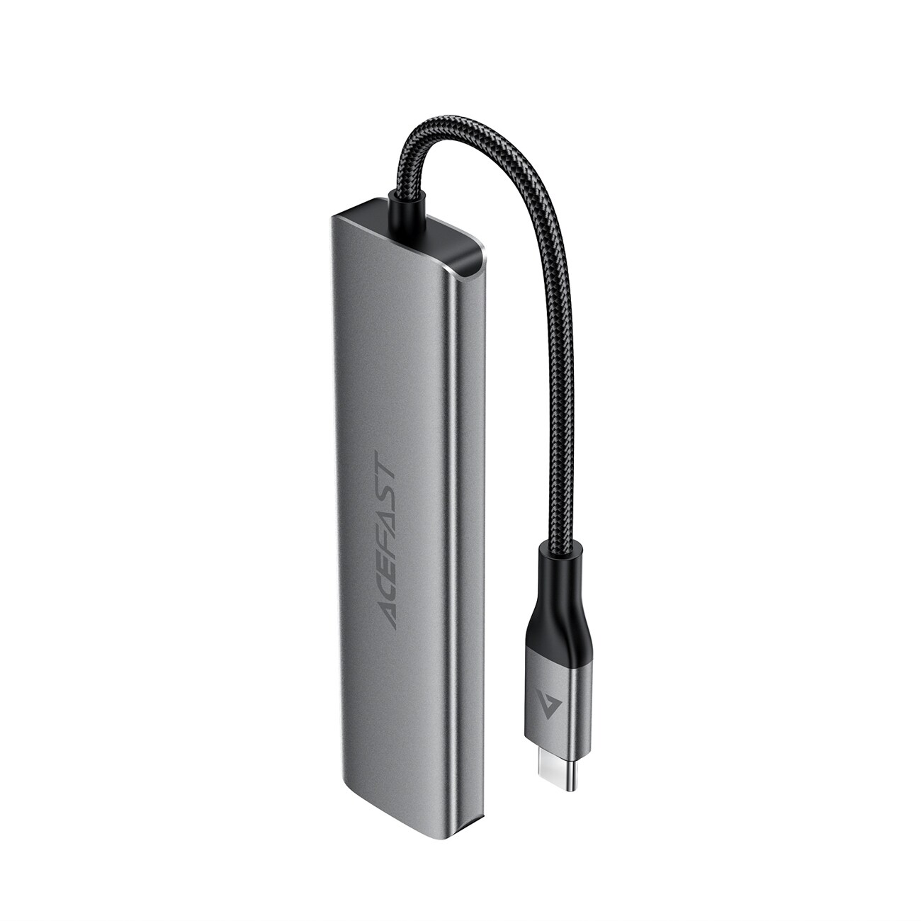 Acefast J18 USB-keskitin, USB-C, 6-in-1, HDMI 4K 60 Hz, PD 90 W, telakointiasema – harmaa
