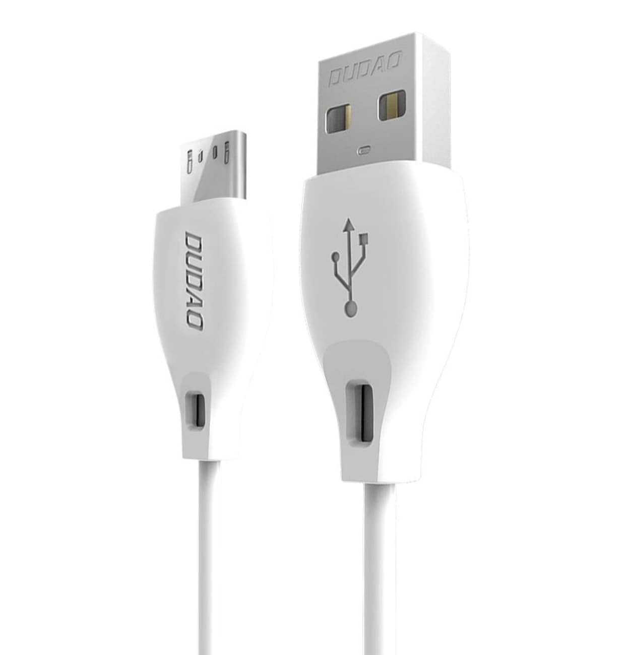 Dudao L4M USB-A – MicroUSB 2,4 A -kaapeli, 1 m – valkoinen