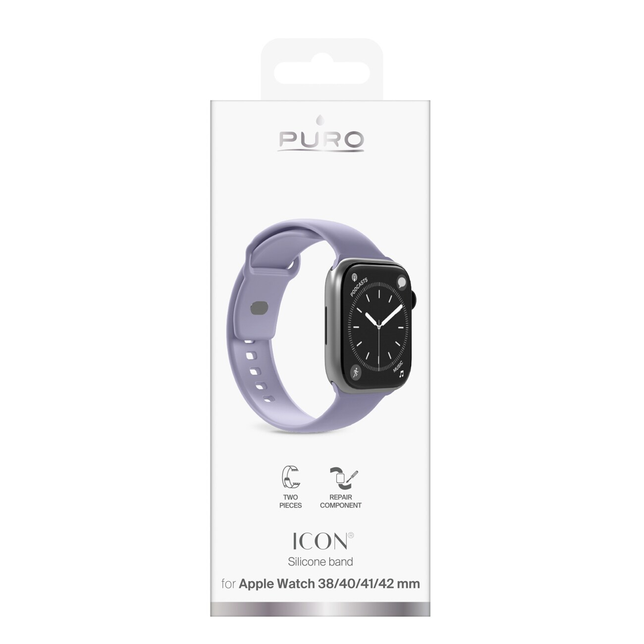 Puro Icon -ranneke Apple Watch 38/40/41/42 mm:lle – violetti