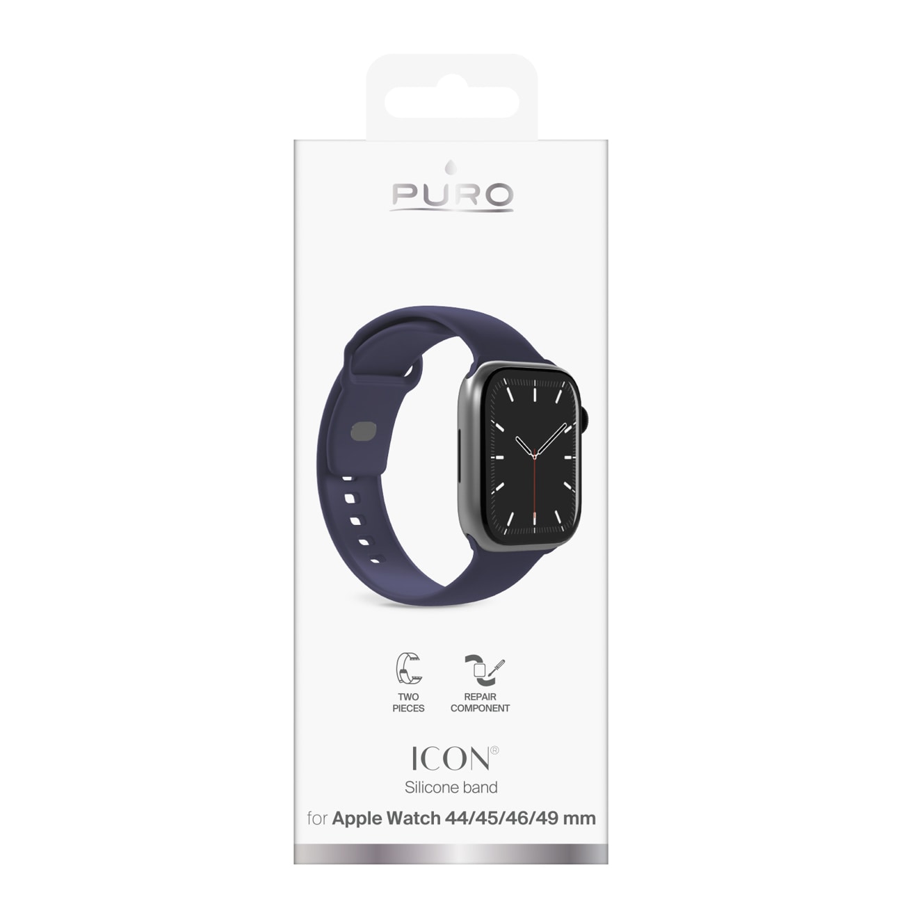 Puro Icon -ranneke Apple Watch 44/45/46/49 mm:lle – tummansininen