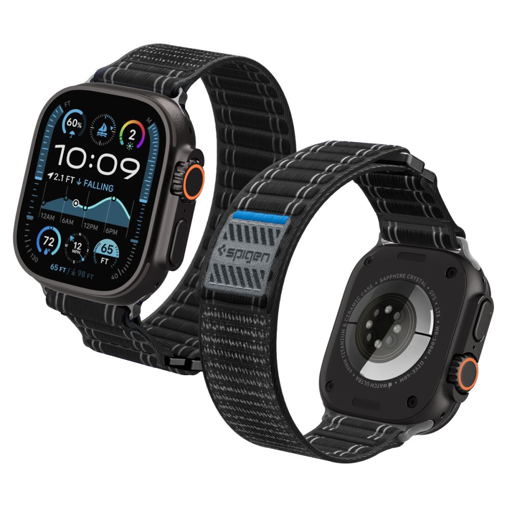 Spigen WBF0 -ranneke Apple Watch 44 / 45 / 46 / 49 mm - musta