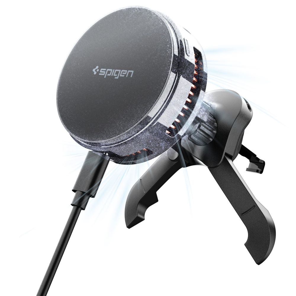 Spigen Essential EV25MFAQ magnetinen MagSafe-auton tuuletusreiän kiinnike – musta