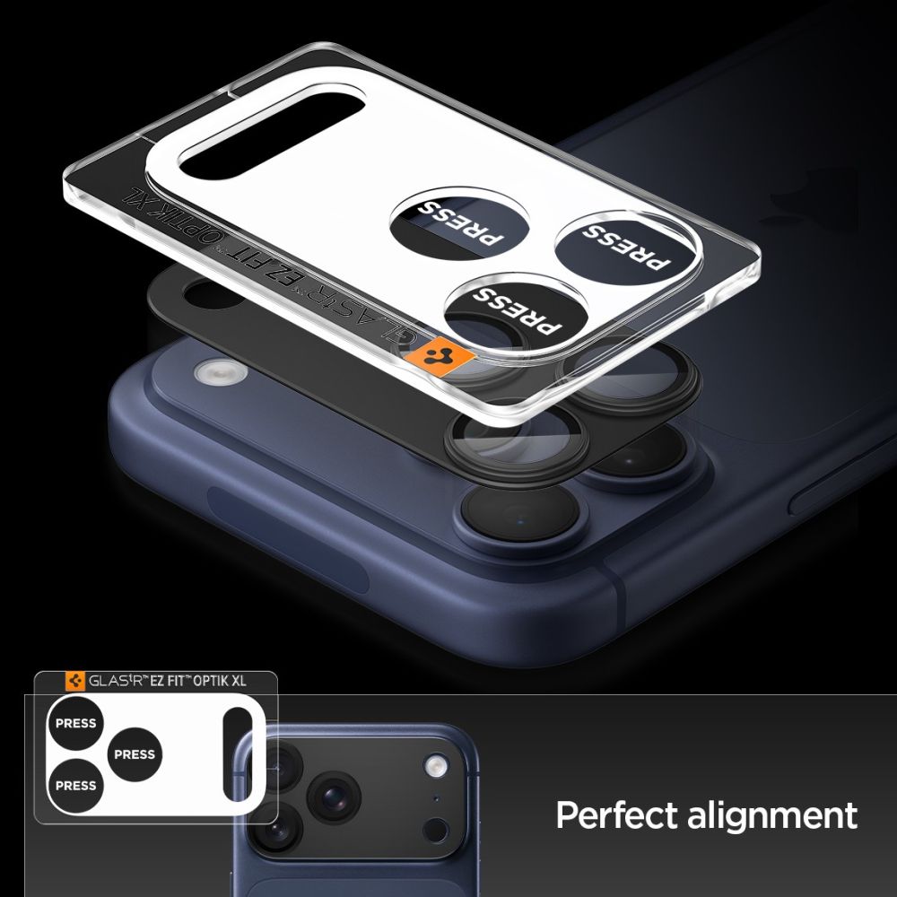 Spigen Optik Pro XL -kameran suojalasi iPhone 17 Pro:lle – musta