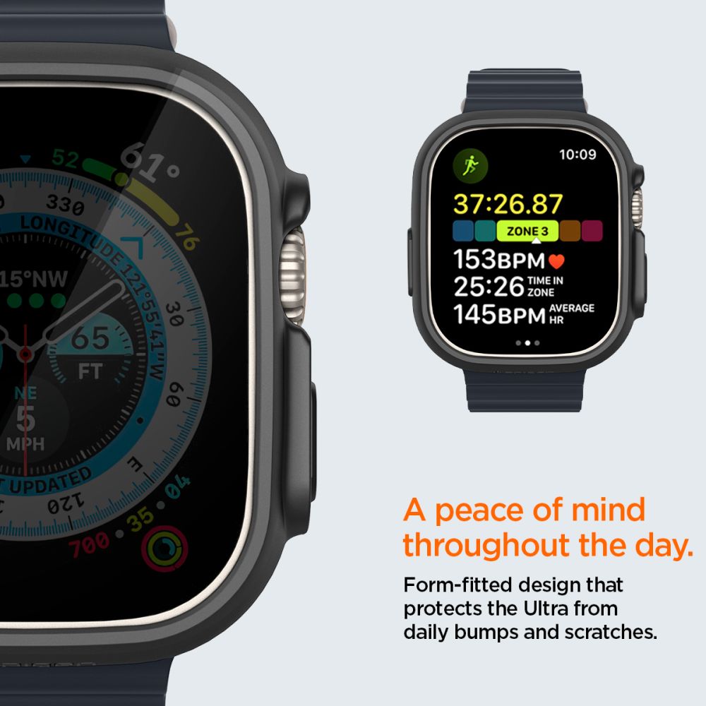Spigen Thin Fit -kotelo Apple Watch Ultra -kellolle (49 mm) – musta