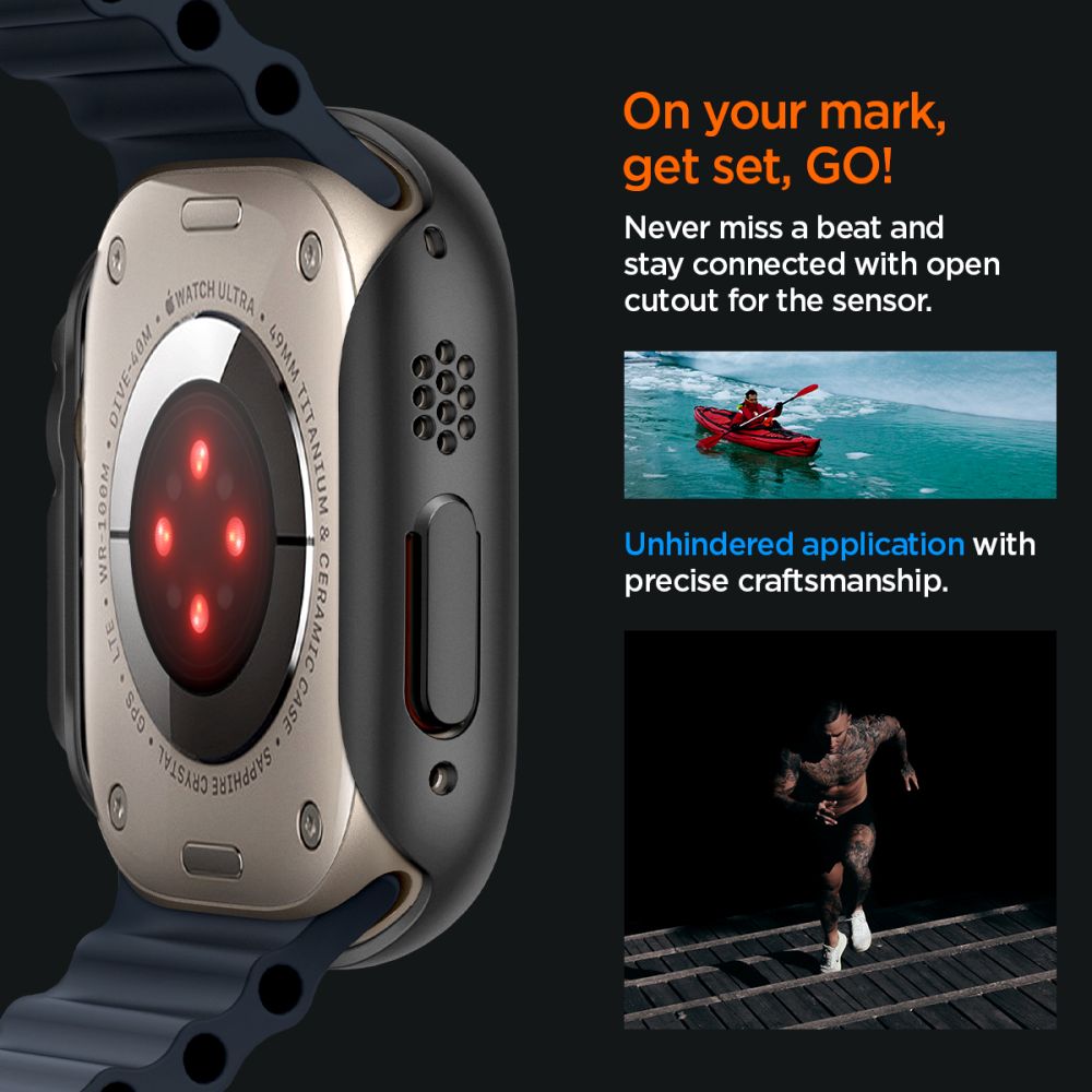 Spigen Thin Fit -kotelo Apple Watch Ultra -kellolle (49 mm) – musta