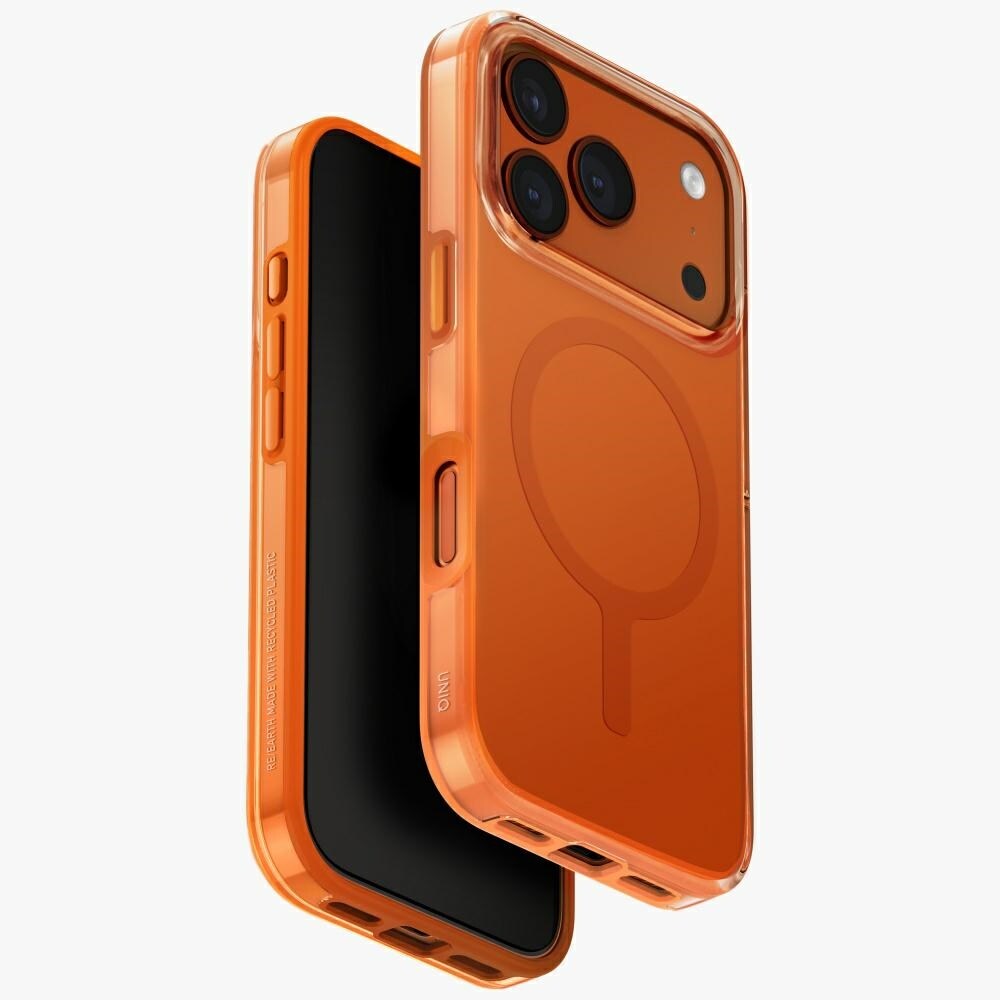 Uniq Clario Magclick -latauskotelo iPhone 17 Pro:lle – oranssi