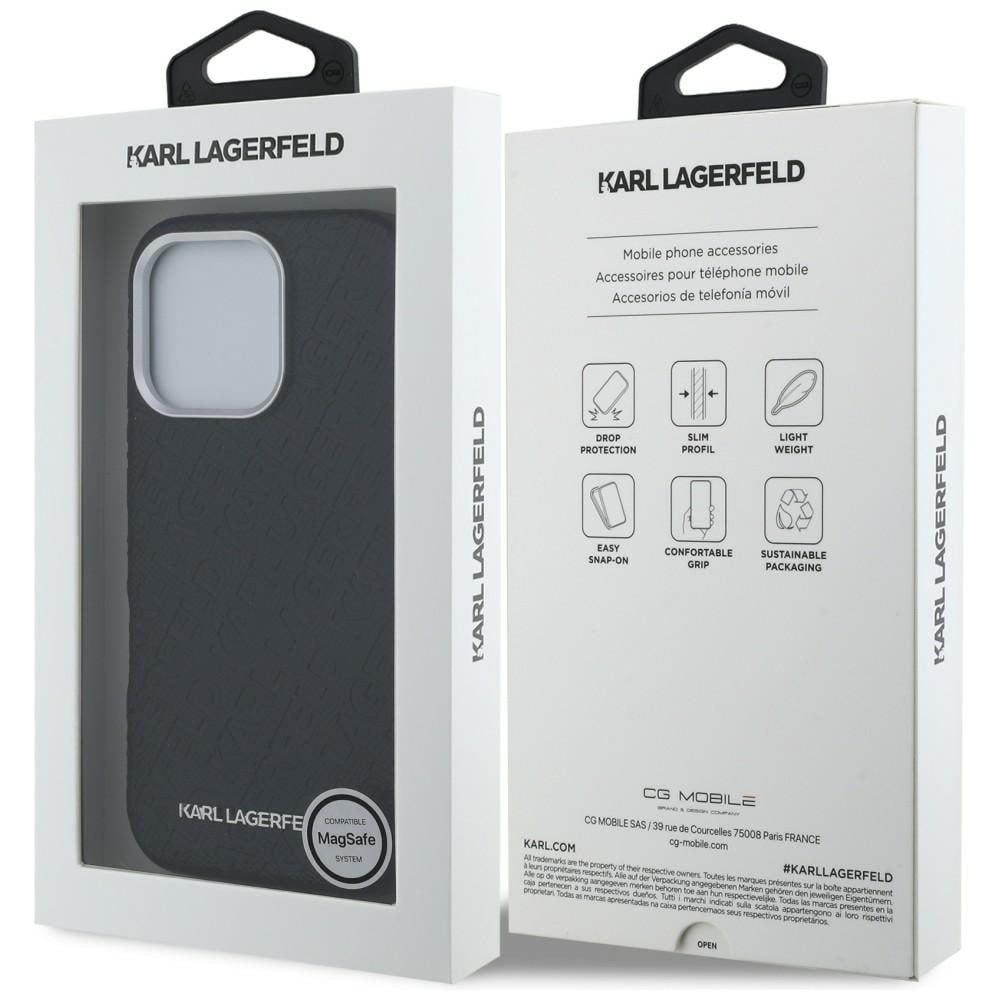 Karl Lagerfeldin FW-malliston Karl MagSafe -kotelo iPhone 16 Pro:lle – musta