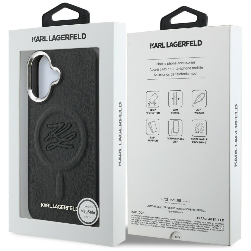 Karl Lagerfeldin Initial & Metal Logo MagSafe -suojakotelo iPhone 16:lle – musta