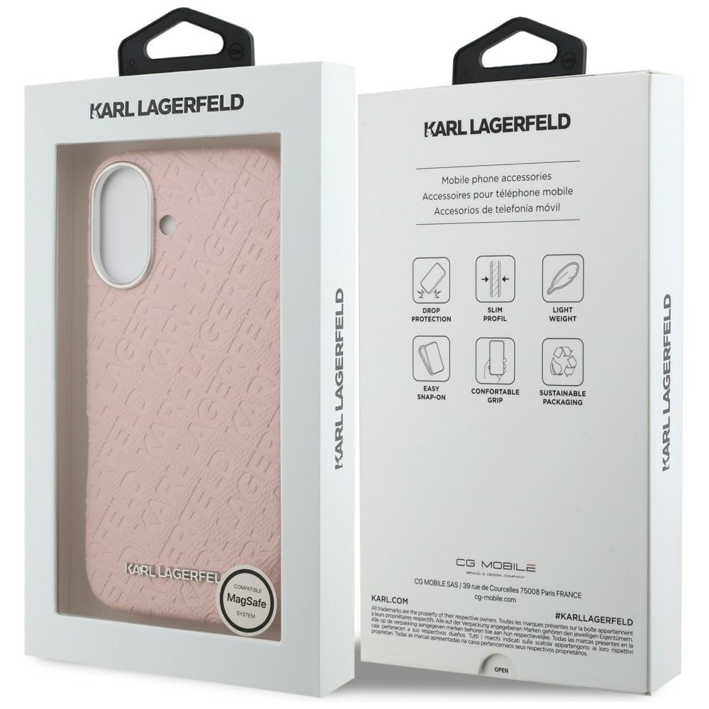 Karl Lagerfeldin syksy-talvi-malliston Karl MagSafe -suojakotelo iPhone 16:lle – vaaleanpunainen