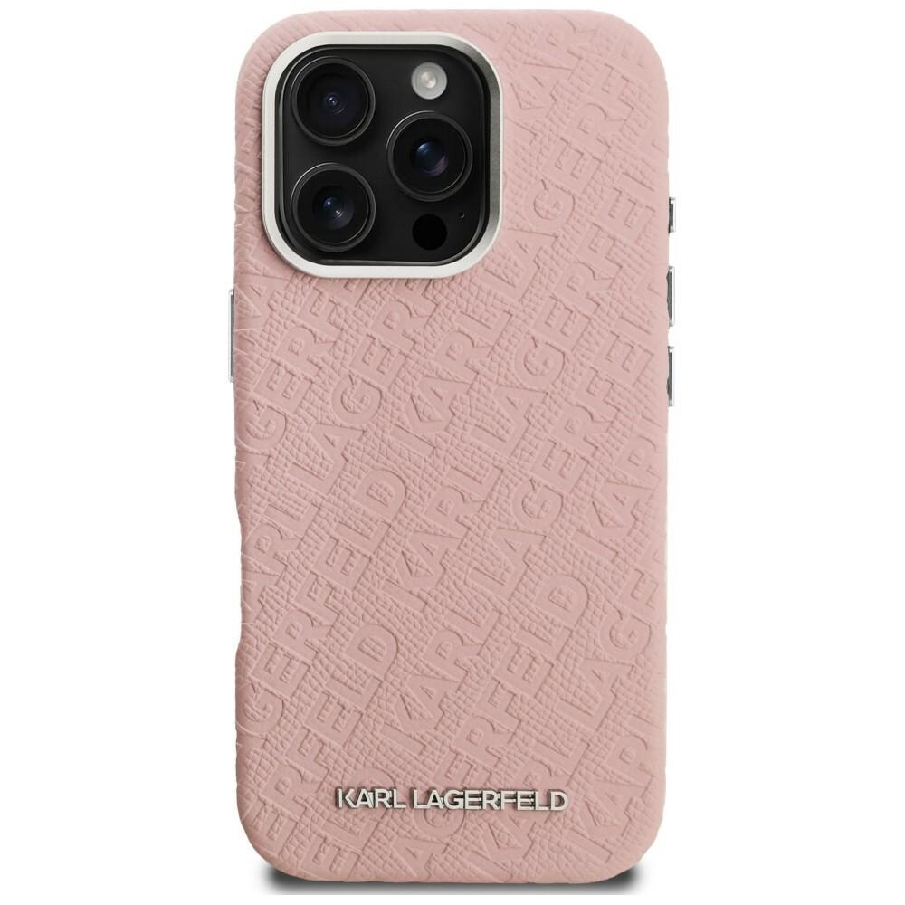 Karl Lagerfeldin FW-malliston Karl MagSafe -kotelo iPhone 16 Pro Maxille – vaaleanpunainen