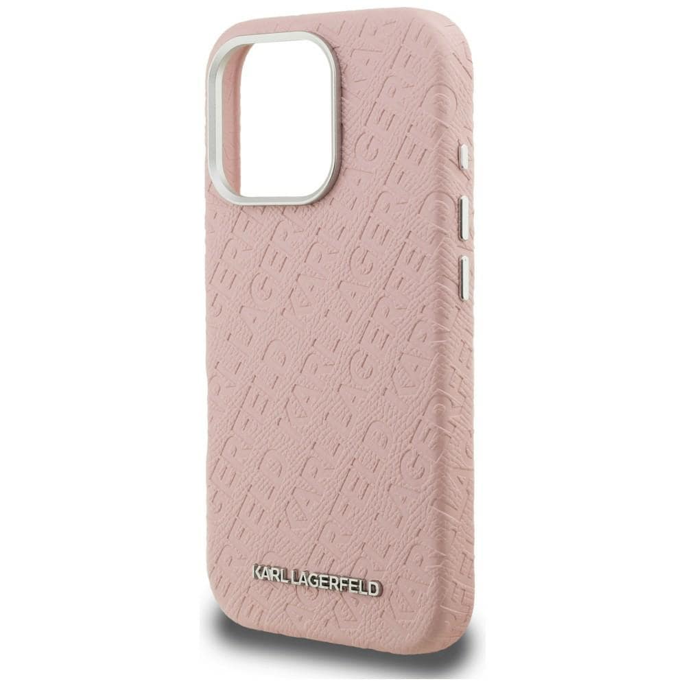 Karl Lagerfeldin FW-malliston Karl MagSafe -kotelo iPhone 16 Pro Maxille – vaaleanpunainen
