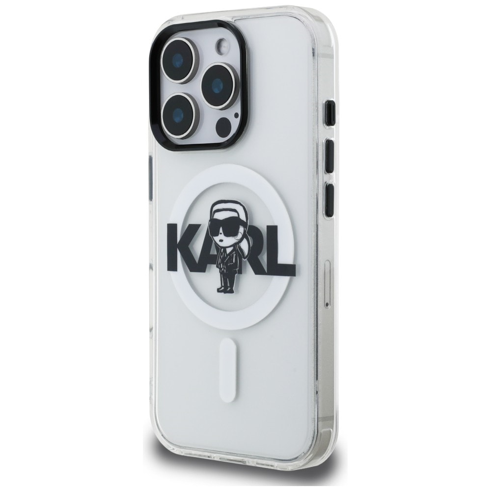 Karl Lagerfeld IML Karl Sketch Logo MagSafe -suojakotelo iPhone 16 Pro Maxille – läpinäkyvä