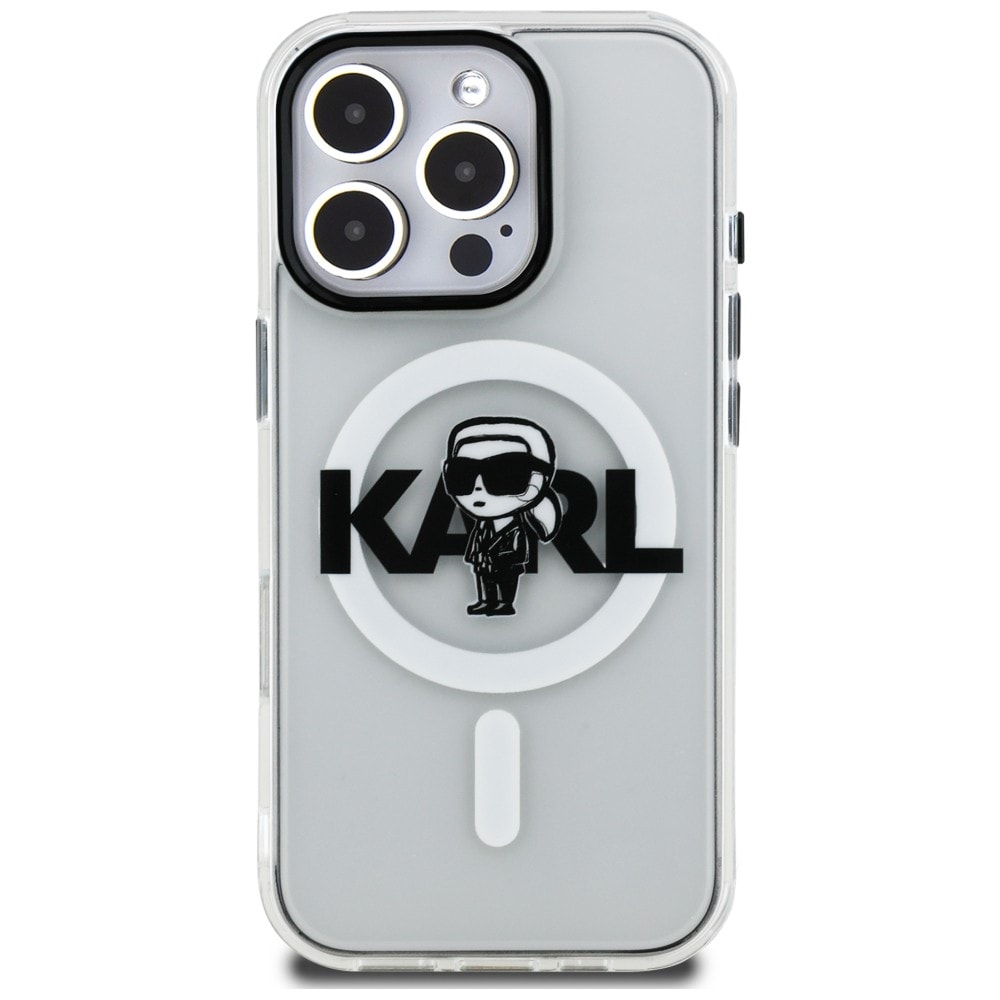 Karl Lagerfeld IML Karl Sketch Logo MagSafe -suojakotelo iPhone 16 Pro Maxille – läpinäkyvä
