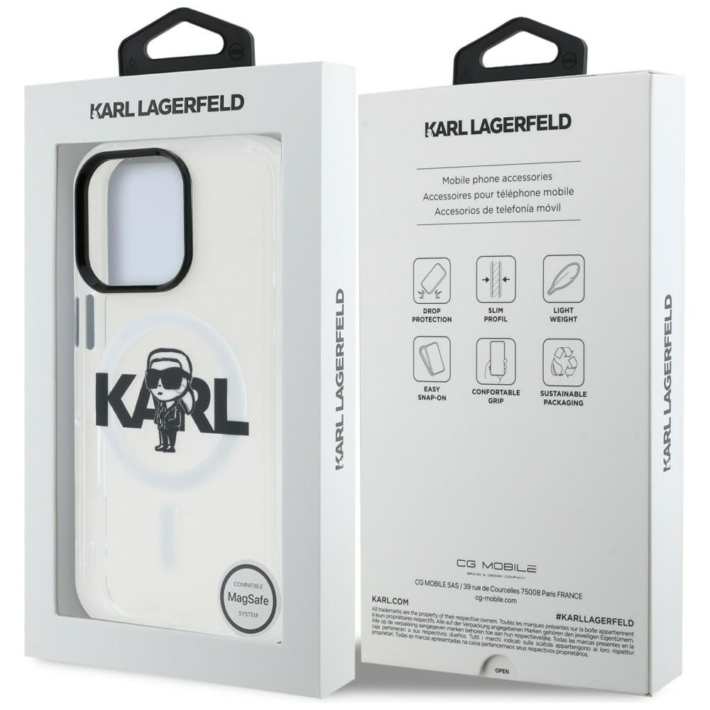 Karl Lagerfeld IML Karl Sketch Logo MagSafe -suojakotelo iPhone 16 Pro Maxille – läpinäkyvä