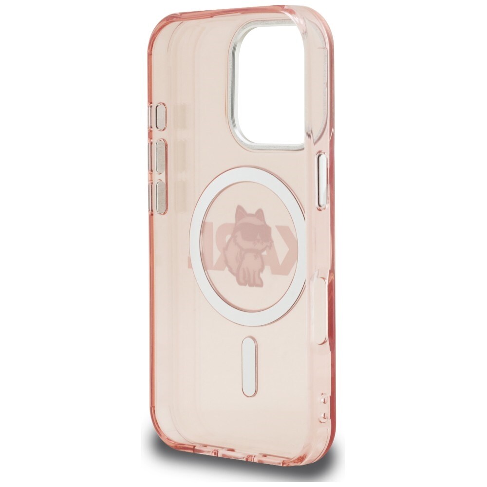 Karl Lagerfeld IML Choupette Sketch Logo MagSafe -suojakotelo iPhone 16 Pro Max – vaaleanpunainen