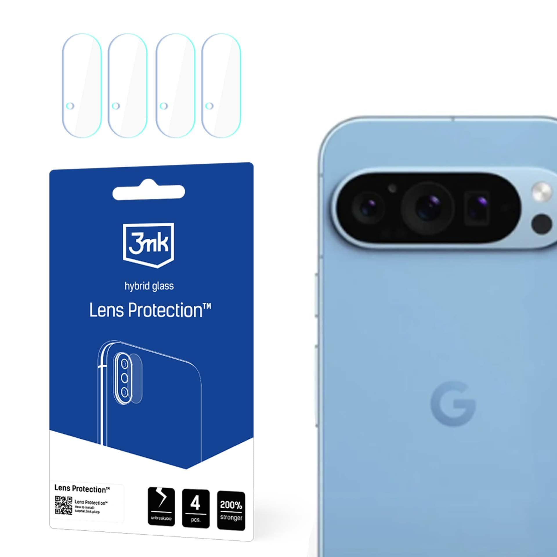 Hybridilasi kameran objektiiville – 3mk-objektiivinsuoja Google Pixel 9 Pro -mallille