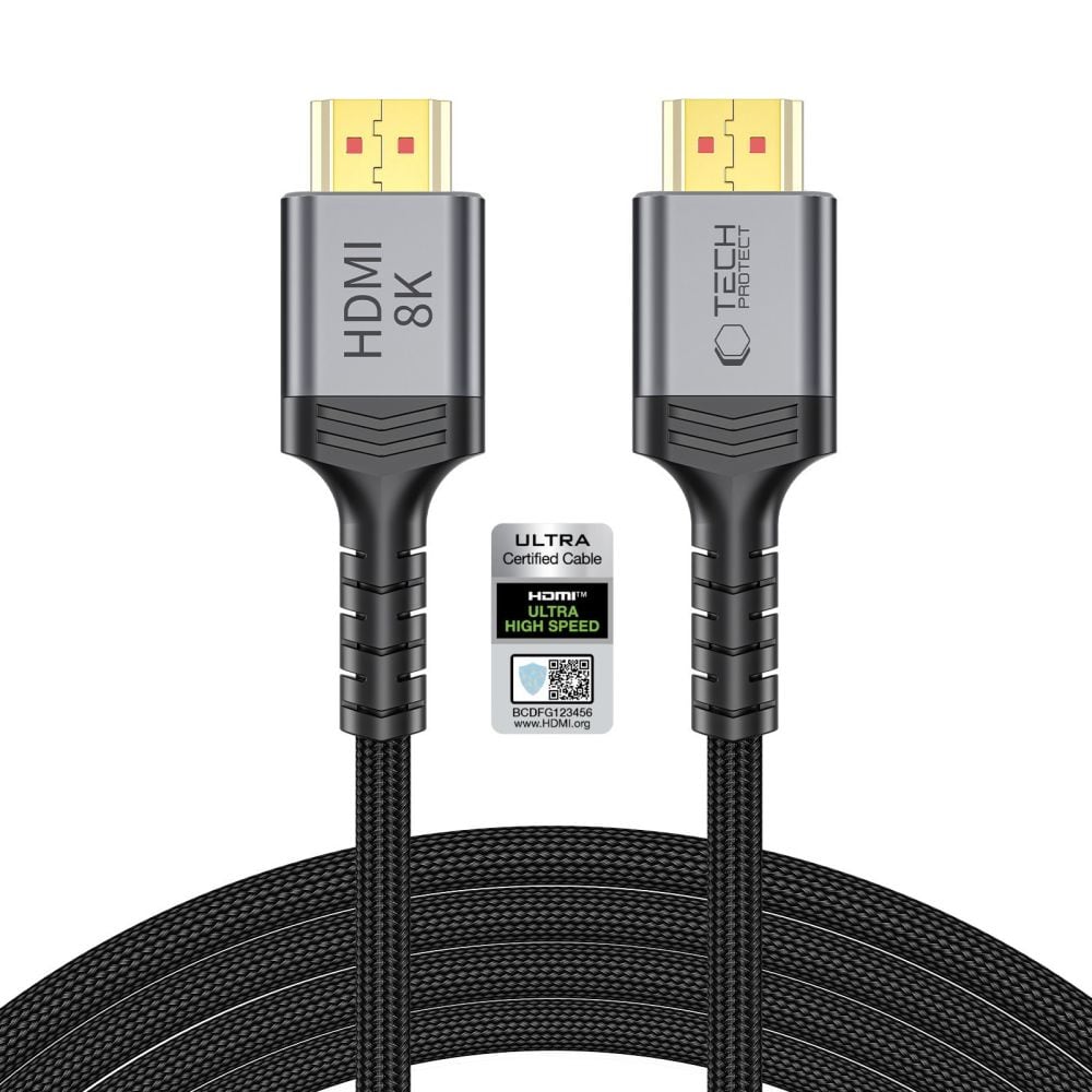 Tech-Protect UltraBoost HDMI 2.1 4K 120 Hz / 8K 60 Hz -kaapeli, 300 cm – Svart