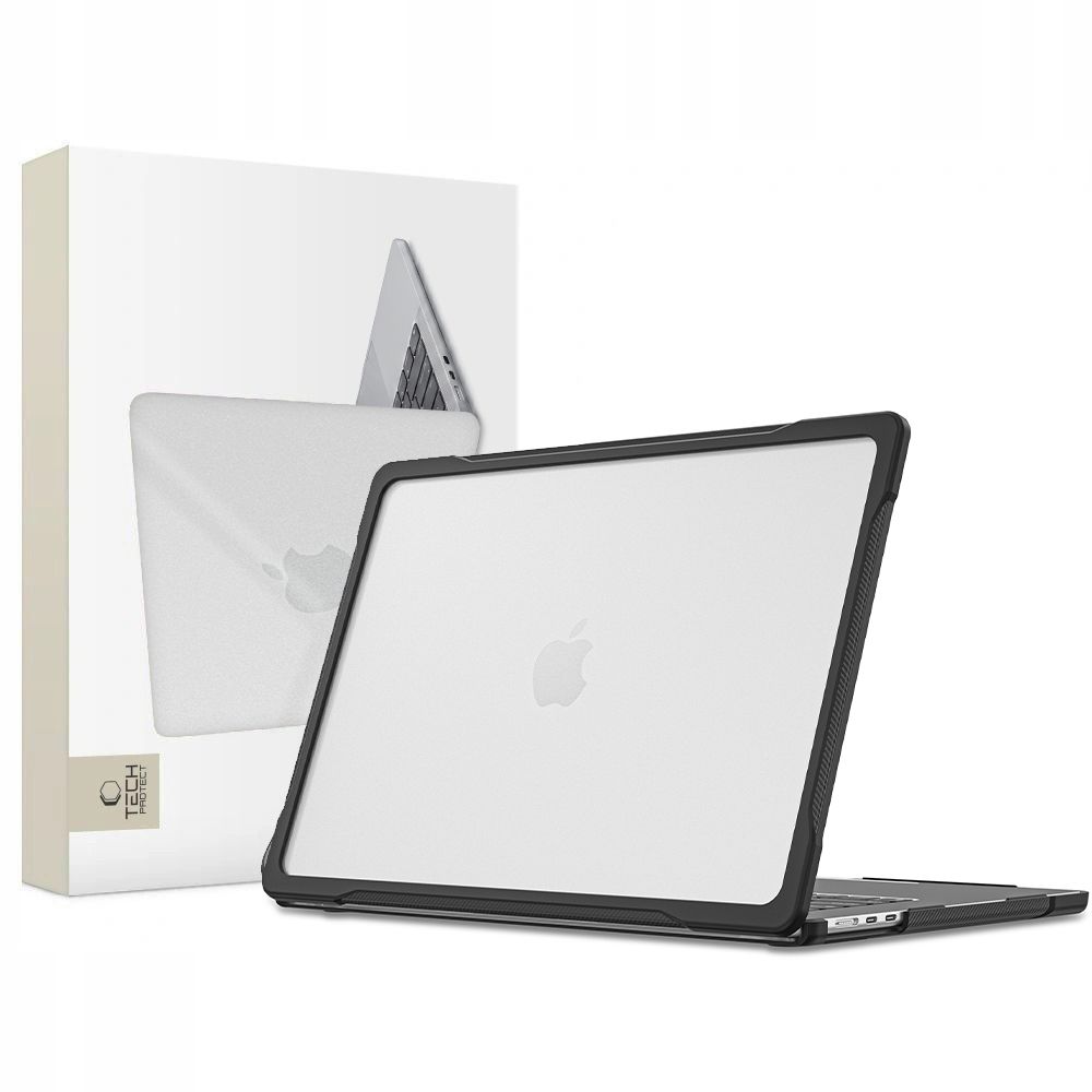 Tech-Protect Velar -kotelo MacBook Air 15" 2023 / 2024 / 2025 / 2026 – Läpinäkyvä svart
