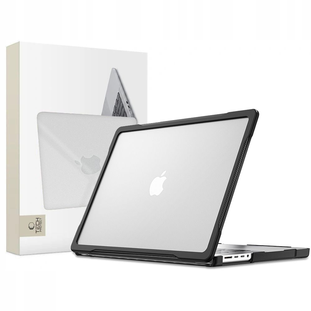 Tech-Protect Velar -suojakotelo MacBook Pro 16" 2021 / 2023 / 2025 / 2026 – Läpinäkyvä svart