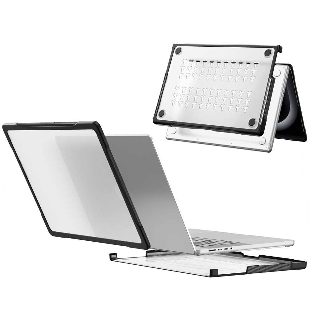Tech-Protect Velar -suojakotelo MacBook Pro 16" 2021 / 2023 / 2025 / 2026 – Läpinäkyvä svart