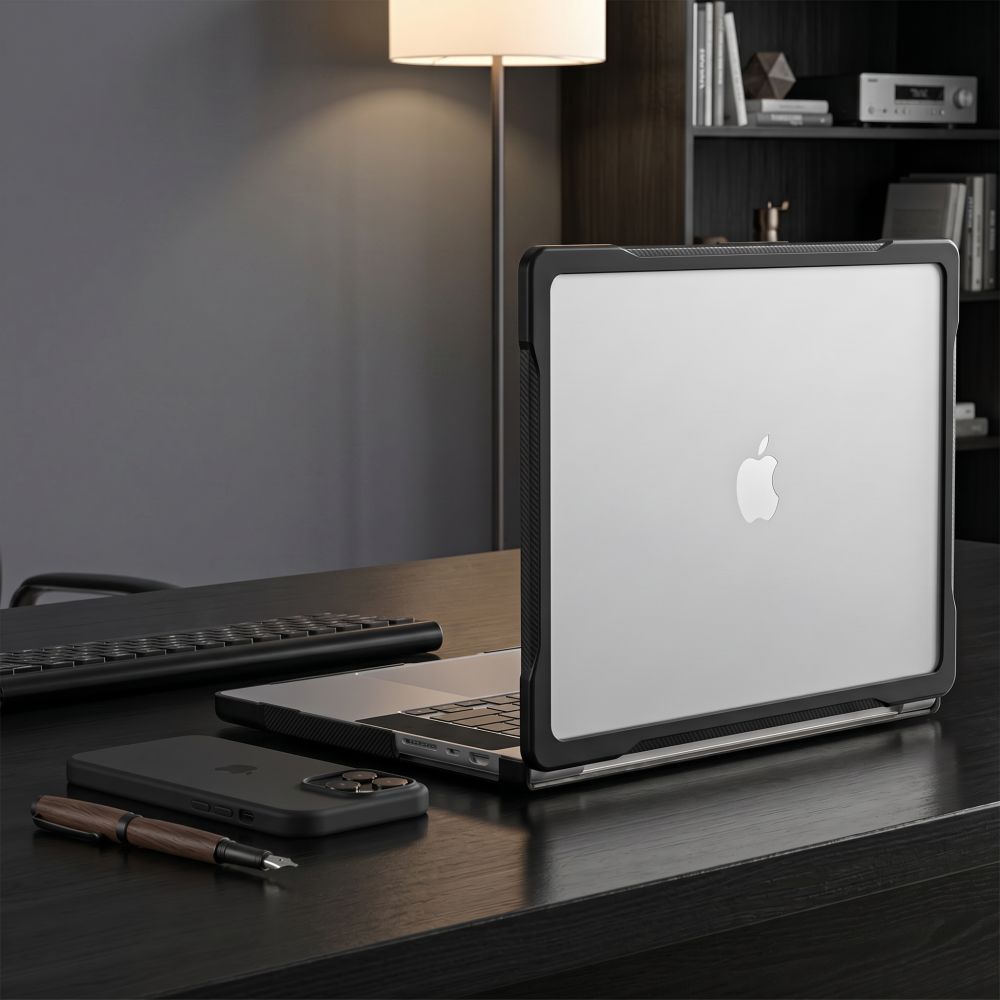 Tech-Protect Velar -suojakotelo MacBook Pro 16" 2021 / 2023 / 2025 / 2026 – Läpinäkyvä svart