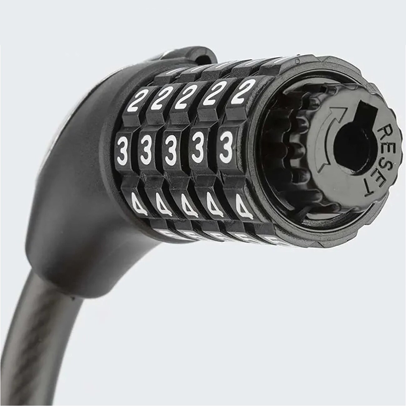 Rockbros RKS531 -pyörälukko, 5-numeroinen koodi, teräsköysi, 180 cm, LED-valolla – Svart