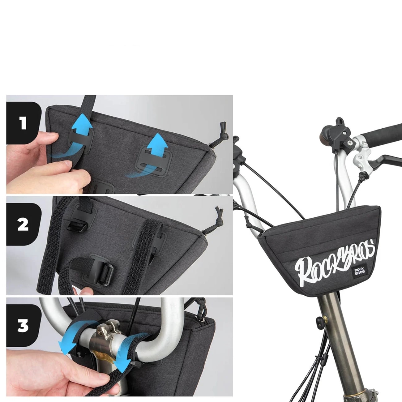 Rockbros G011 Flash Journey -pyörälaukku trapetsimalliselle ohjaustangolle, 0,7 l – Svart