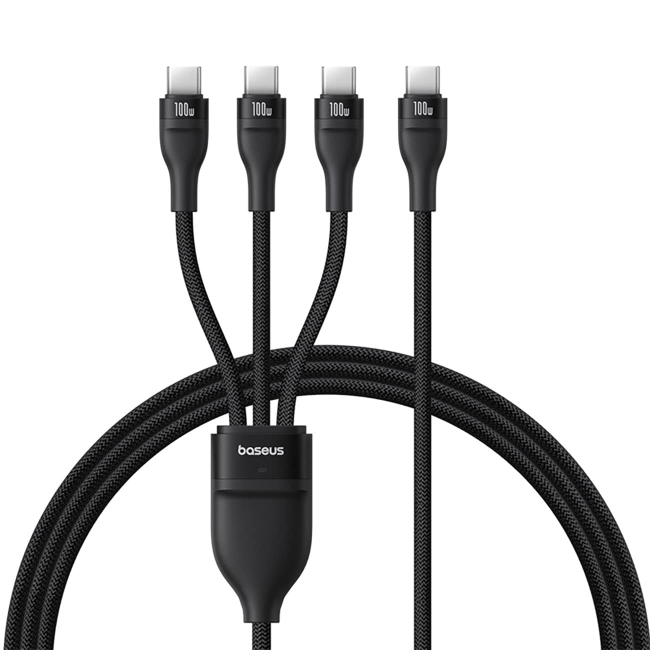 Baseus Flash Series 3 100 W 3-in-1 USB-C-kaapeli – 3 x USB-C, 1,5 m – musta