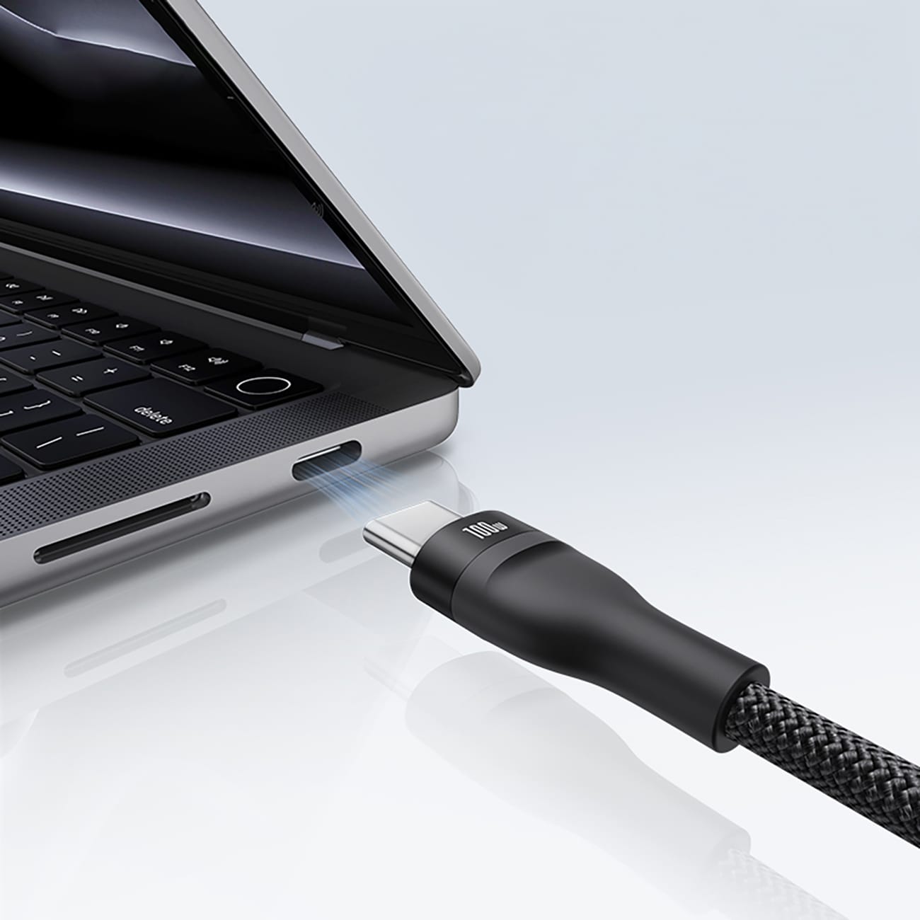 Baseus Flash 100 W 3-in-1 USB-C-kaapeli, 1,5 m – Svart / PD-kaapeli / Monitoimikaapeli