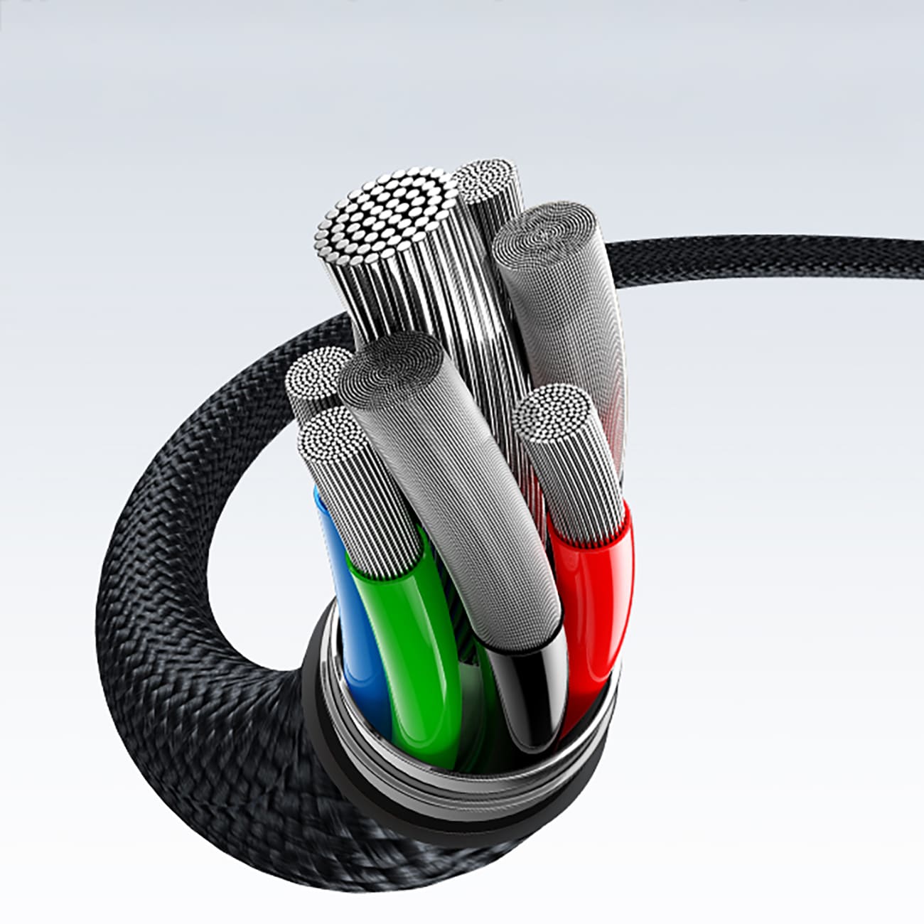 Baseus Flash 100 W 3-in-1 USB-C-kaapeli, 1,5 m – Svart / PD-kaapeli / Monitoimikaapeli
