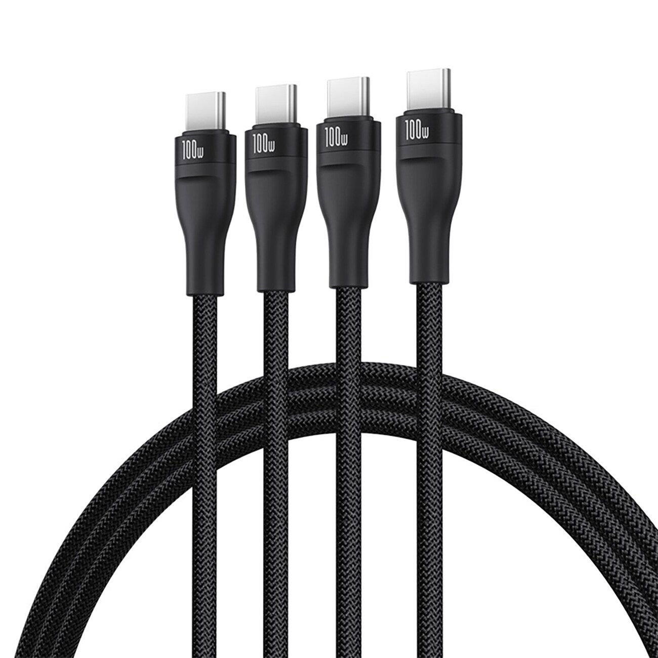 Baseus Flash 100 W 3-in-1 USB-C-kaapeli, 1,5 m – Svart / PD-kaapeli / Monitoimikaapeli