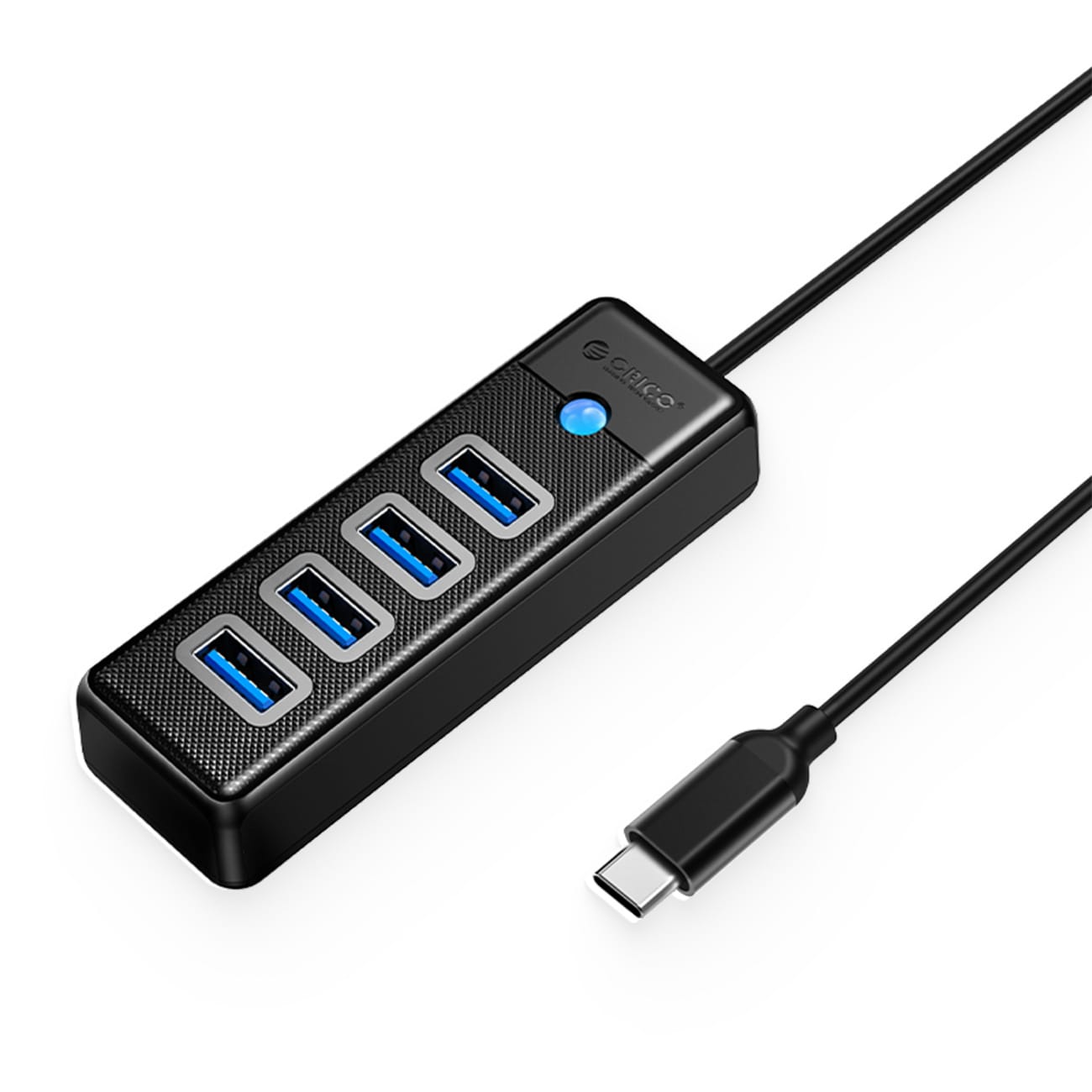Orico PW4U-C3 USB-keskitin, 4 porttia, USB-A 3.0, 1 m – musta