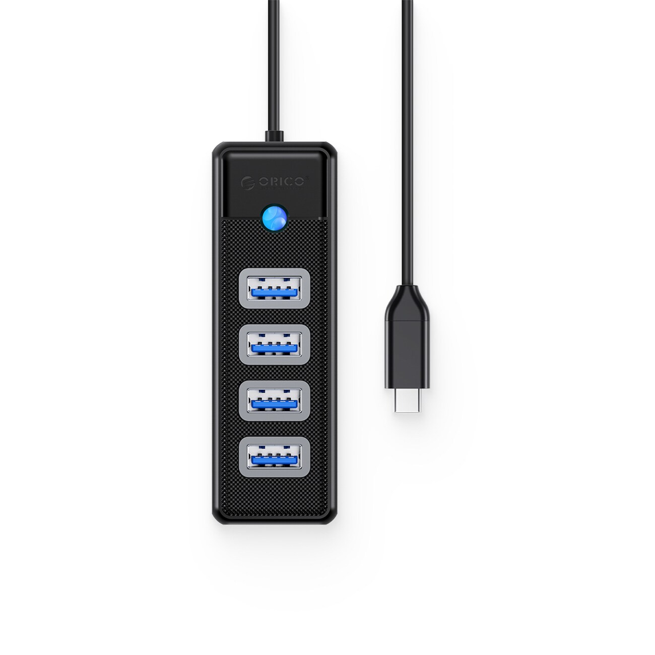 Orico PW4U-C3 USB-keskitin, 4 porttia, USB-A 3.0, 1,8 m – musta