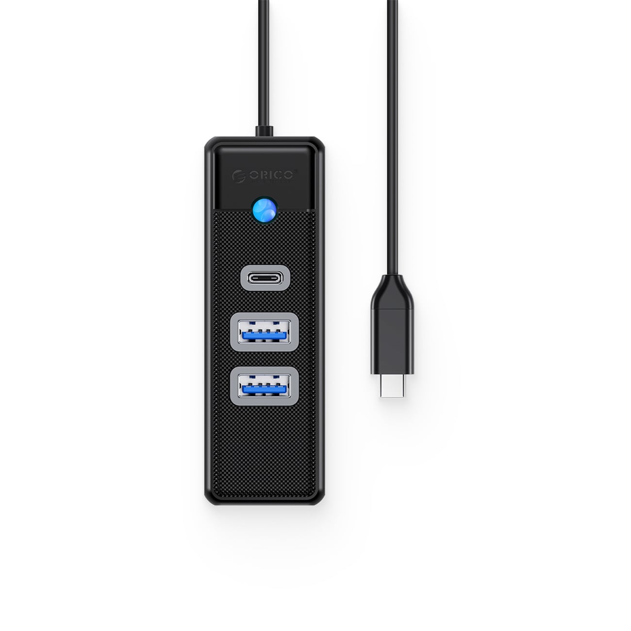 Orico PWC2U-C3 3-porttinen USB-jakaja, 2 x USB-A 3.0, 1 x USB-C 3.0, 0,5 m – musta
