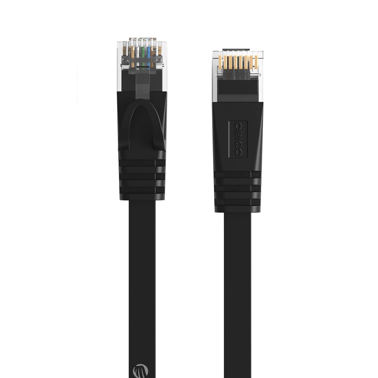 Orico PUG-C7B CAT7 10 Gbps RJ45 Ethernet-verkkokaapeli, Internet/LAN, litteä, 5 m – musta