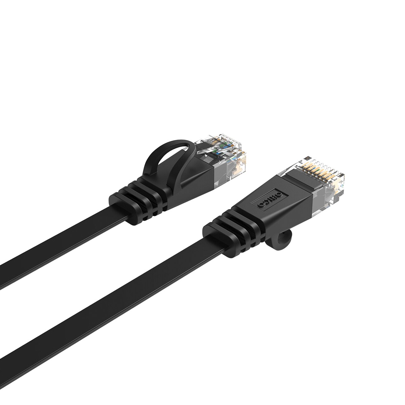 Orico PUG-C7B CAT7 10 Gbps RJ45 Ethernet-verkkokaapeli, Internet/LAN, litteä, 5 m – musta
