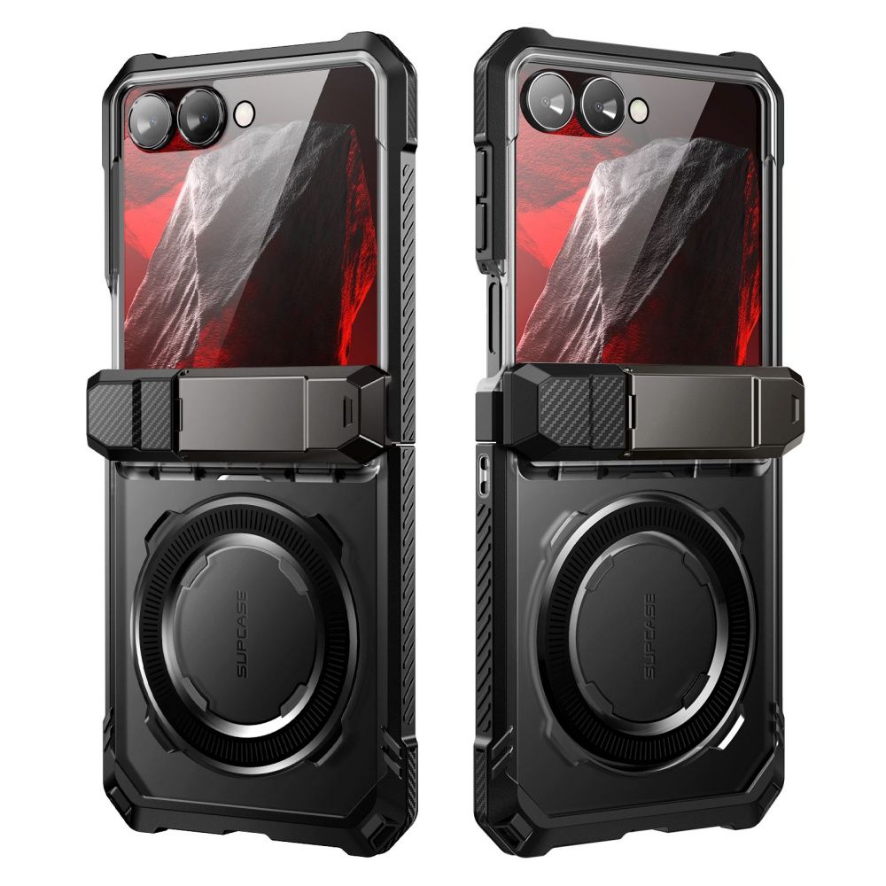 Supcase UB Grip Mag MagSafe -kotelo Samsung Galaxy Z Flip 8:lle – musta