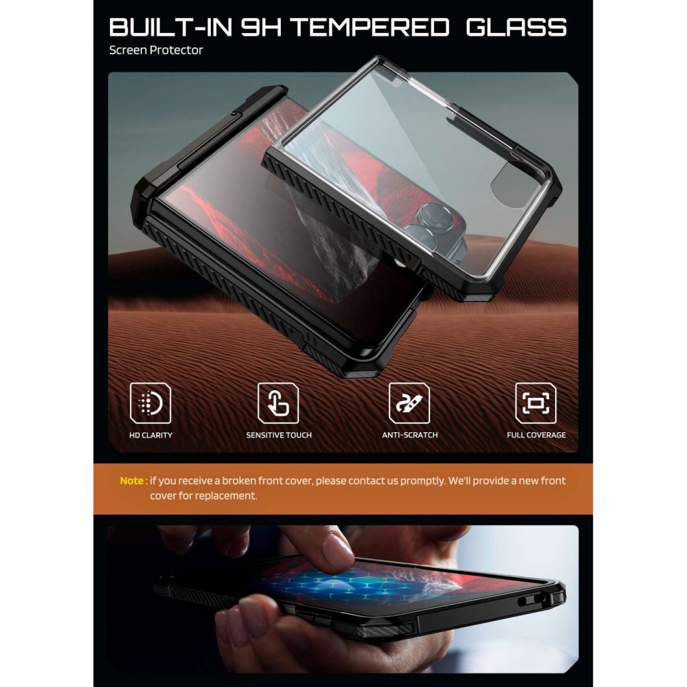 Supcase UB Grip Mag MagSafe -kotelo Samsung Galaxy Z Flip 8:lle – musta