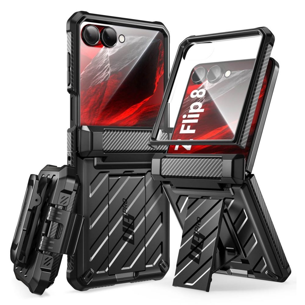 Supcase Unicorn Beetle Pro -suojakotelo Samsung Galaxy Z Flip 8:lle – musta