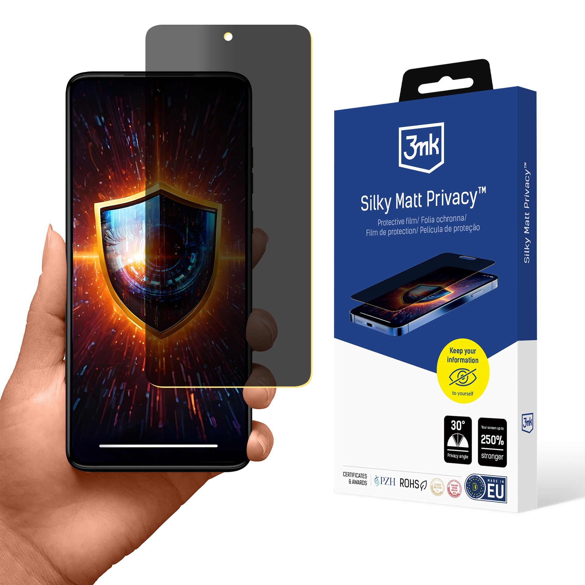 Tietosuojakalvo 3mk Silky Matt Privacy, Motorola Moto G84 5G:lle