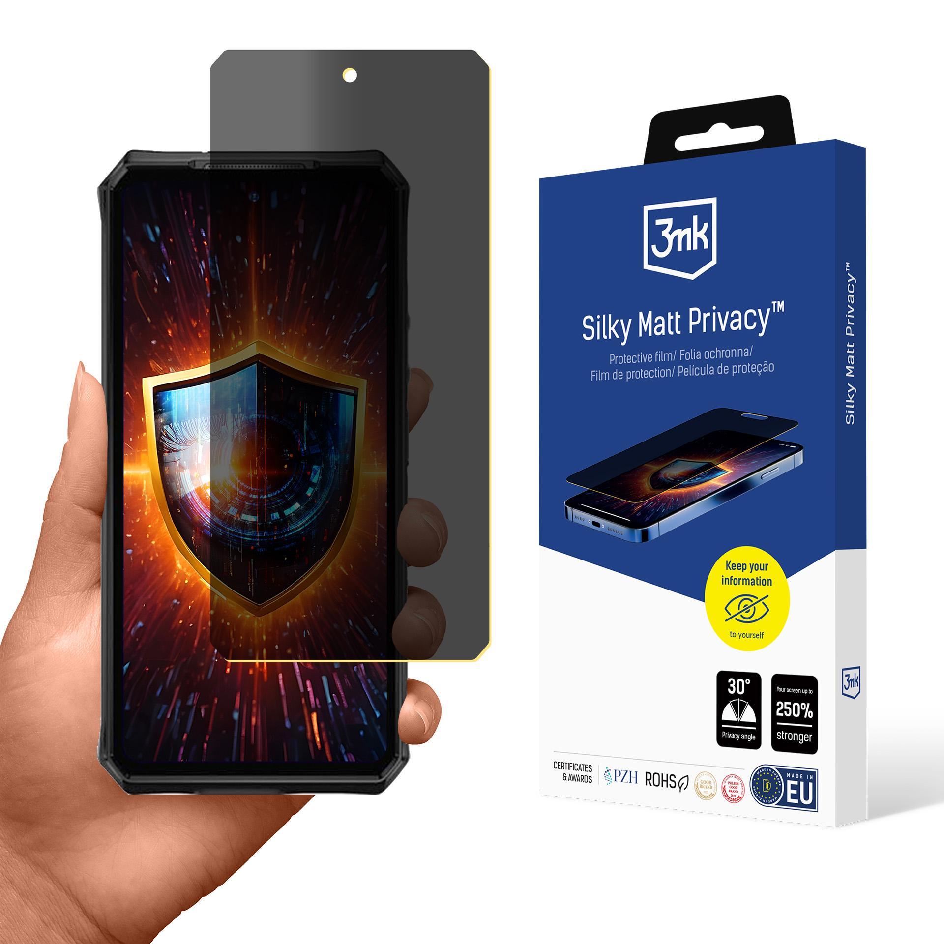 3mk Silky Matt Privacy -mattapintainen näytönsuojakalvo Ulefone Armor 28 Ultra -mallille