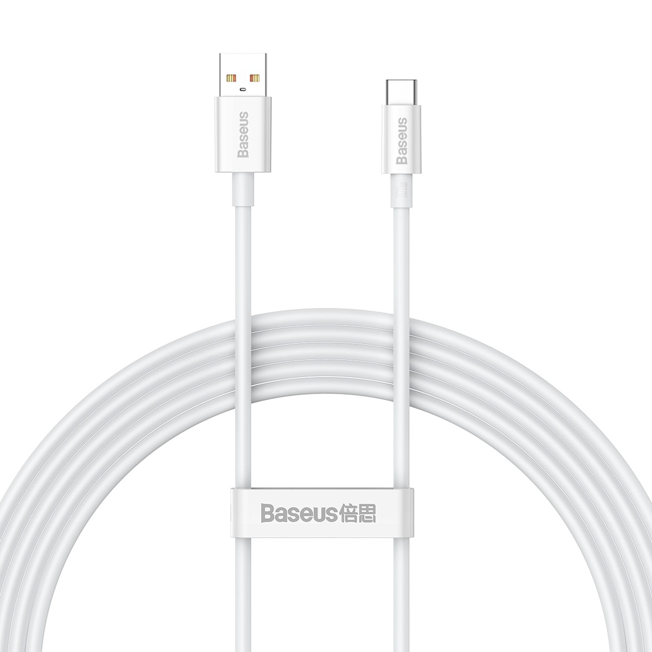 Baseus Superior Series 100 W USB-A – USB-C -kaapeli, 2 m – valkoinen