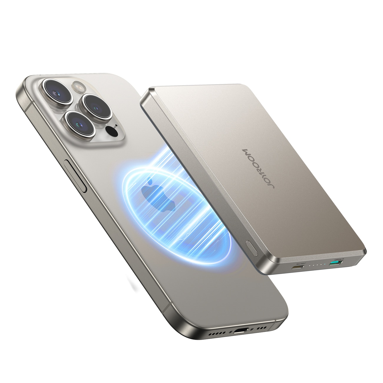 Joyroom JR-PBM08 Pro -varavirtalähde 22,5 W, 10 000 mAh, langaton lataus, 2 x USB-C - titaani