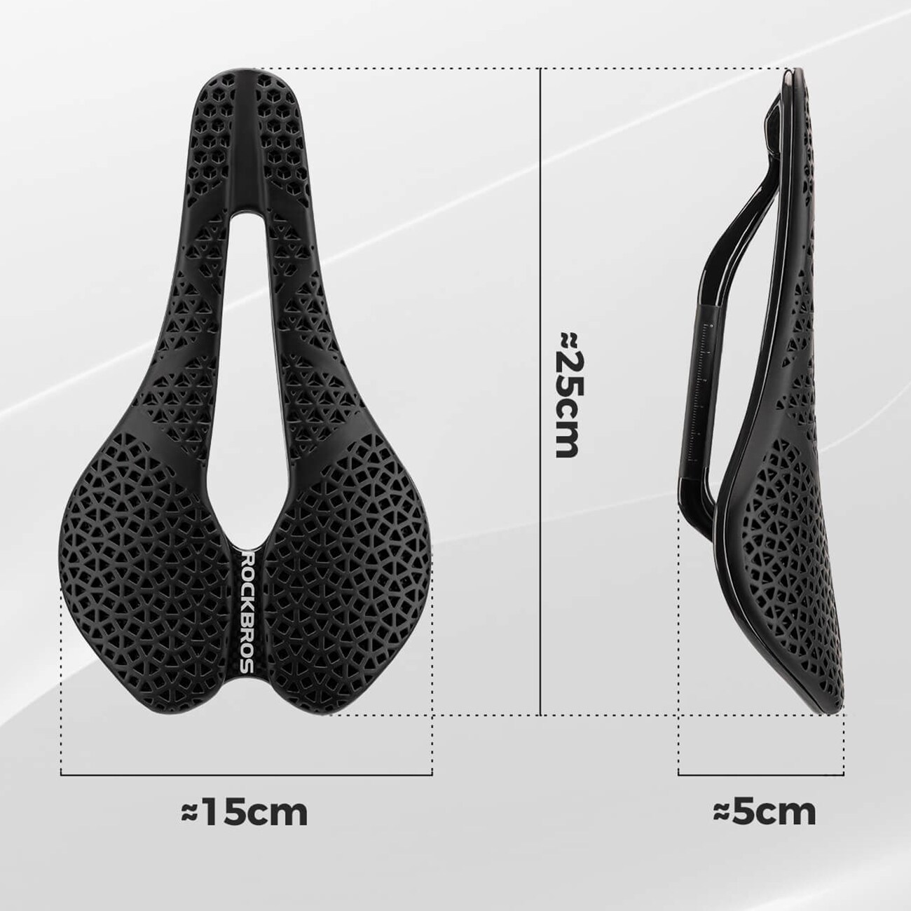 Rockbros LF0214 Anatominen 3D-vesitiivis polkupyörän satula – musta