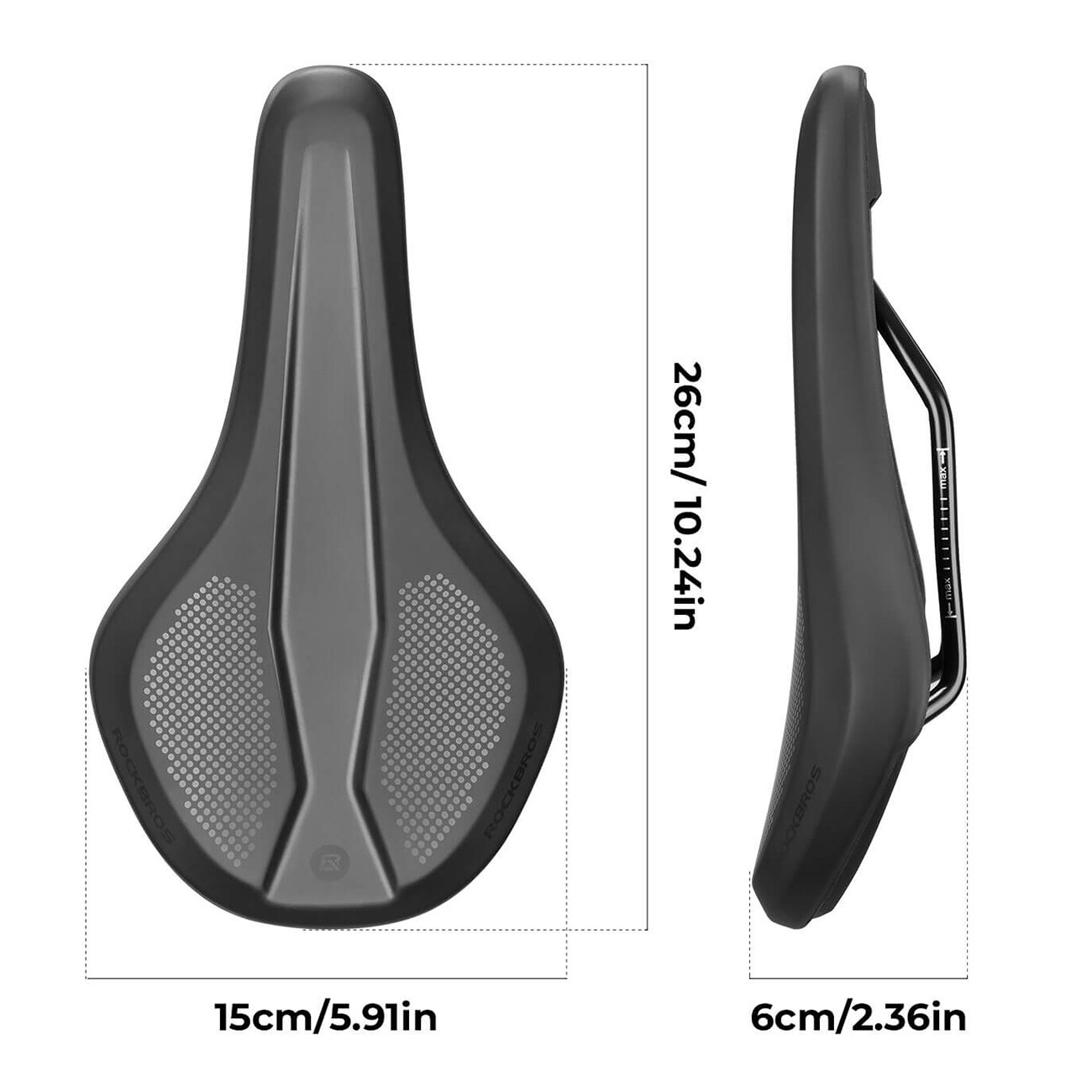 Rockbros B824 -urheilullinen ergonominen polkupyörän satula – musta